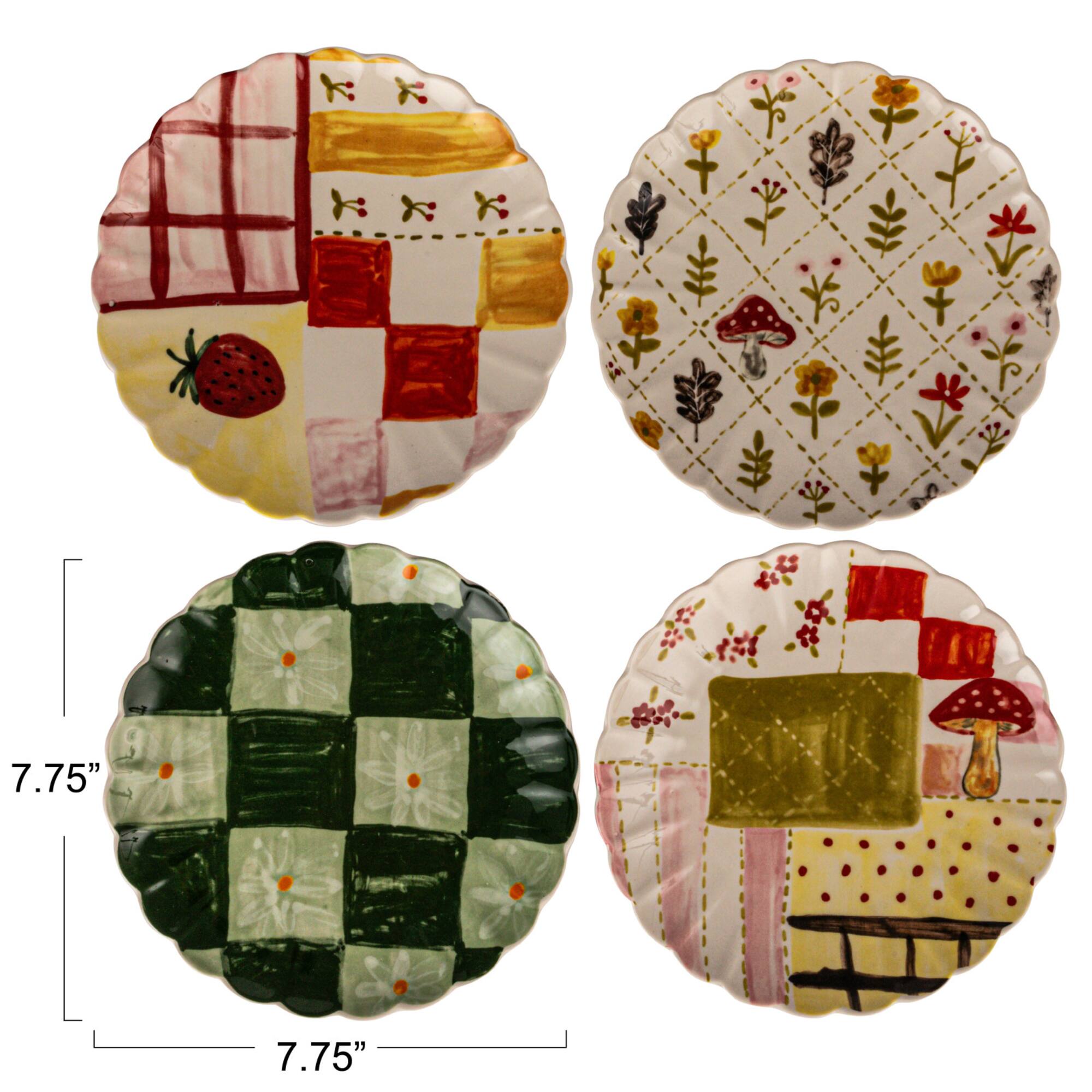 Hello Honey® 7.75" Artisan's Canvas Stoneware Plate Collection Set